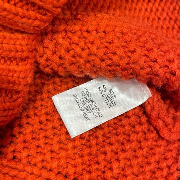 Lulus chunky oversized orange sweater small - Picture 3 of 5